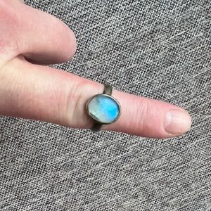 Beautiful blue moonstone Sterling silver ring